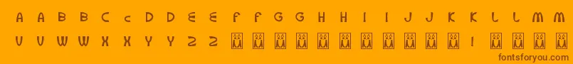 McpuzzleColor-fontti – ruskeat fontit oranssilla taustalla