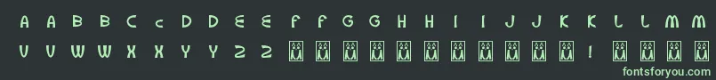 McpuzzleColor-fontti – vihreät fontit mustalla taustalla