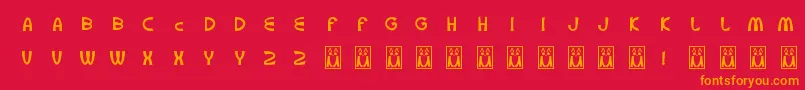 McpuzzleColor Font – Orange Fonts on Red Background