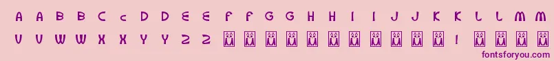 McpuzzleColor-fontti – violetit fontit vaaleanpunaisella taustalla