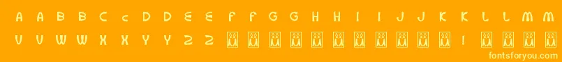 McpuzzleColor-fontti – keltaiset fontit oranssilla taustalla