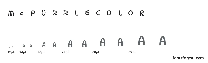 McpuzzleColor Font Sizes