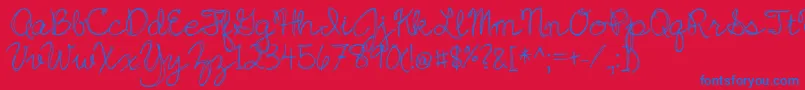 BmdJazzEssay Font – Blue Fonts on Red Background