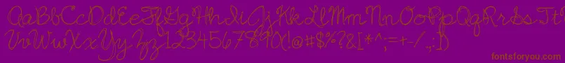 BmdJazzEssay Font – Brown Fonts on Purple Background