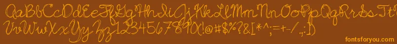 BmdJazzEssay Font – Orange Fonts on Brown Background