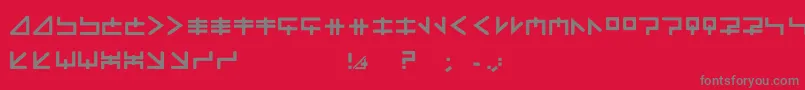 フォントMindfields – 赤い背景に灰色の文字