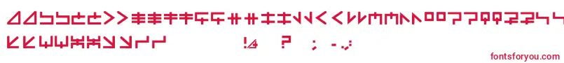 フォントMindfields – 白い背景に赤い文字