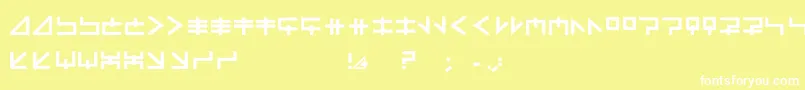 フォントMindfields – 黄色い背景に白い文字