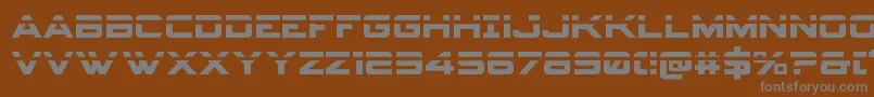 Spyagencyv3laser-Schriftart – Graue Schriften auf braunem Hintergrund