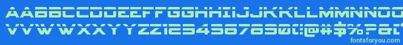 Spyagencyv3laser-Schriftart – Grüne Schriften auf blauem Hintergrund