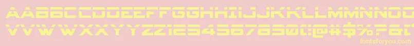 Spyagencyv3laser-Schriftart – Gelbe Schriften auf rosa Hintergrund