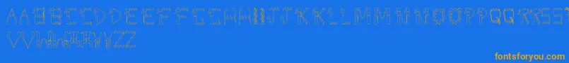 DolbyFianltype Font – Orange Fonts on Blue Background