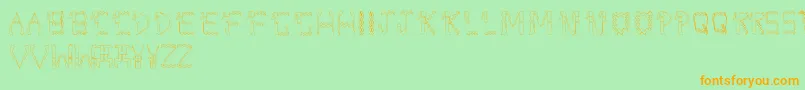 DolbyFianltype Font – Orange Fonts on Green Background
