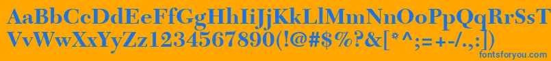 フォントNewCaledoniaLtBold – オレンジの背景に青い文字