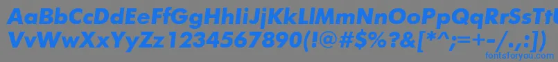 FuturisttBolditalic-Schriftart – Blaue Schriften auf grauem Hintergrund