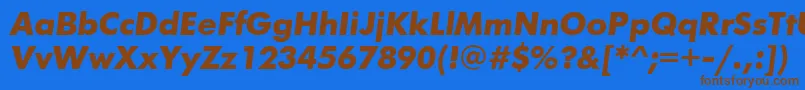 Czcionka FuturisttBolditalic – brązowe czcionki na niebieskim tle