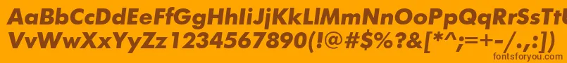 FuturisttBolditalic-Schriftart – Braune Schriften auf orangefarbenem Hintergrund
