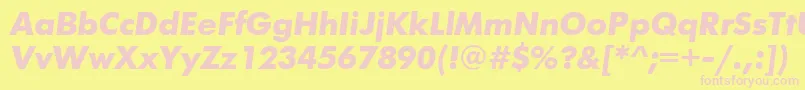Fonte FuturisttBolditalic – fontes rosa em um fundo amarelo