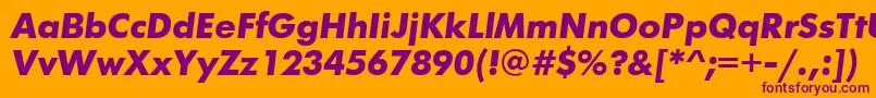 FuturisttBolditalic-Schriftart – Violette Schriften auf orangefarbenem Hintergrund