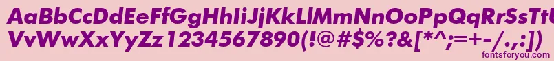 Czcionka FuturisttBolditalic – fioletowe czcionki na różowym tle