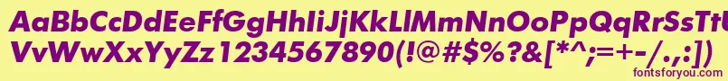 FuturisttBolditalic-fontti – violetit fontit keltaisella taustalla
