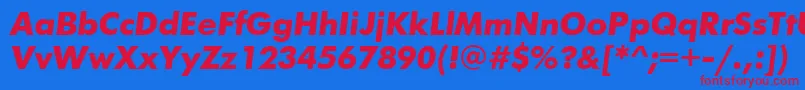 FuturisttBolditalic Font – Red Fonts on Blue Background