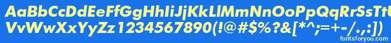 Fonte FuturisttBolditalic – fontes amarelas em um fundo azul