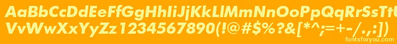 FuturisttBolditalic-Schriftart – Gelbe Schriften auf orangefarbenem Hintergrund