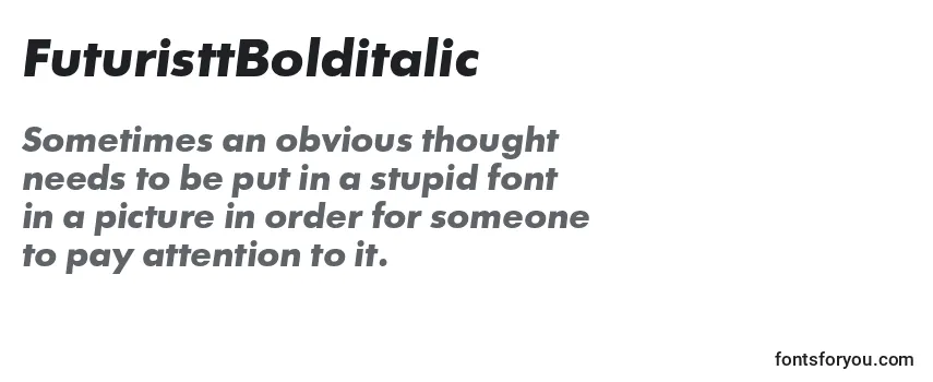 Review of the FuturisttBolditalic Font