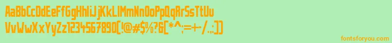 StahlbetontraegerCompressed-Schriftart – Orangefarbene Schriften auf grünem Hintergrund
