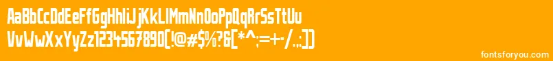 フォントStahlbetontraegerCompressed – オレンジの背景に白い文字