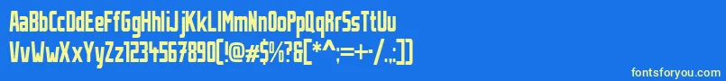 Шрифт StahlbetontraegerCompressed – жёлтые шрифты на синем фоне