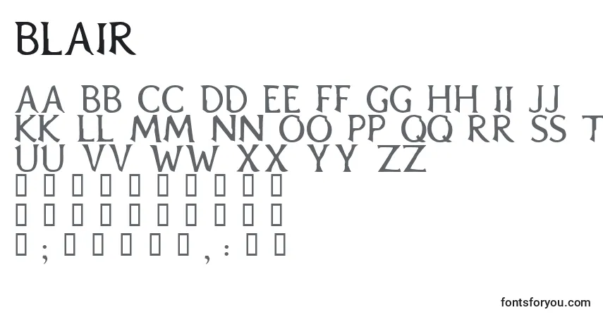 Шрифт Blair – алфавит, цифры, специальные символы