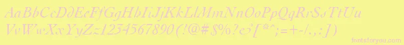 Fonte ClergybRegular – fontes rosa em um fundo amarelo