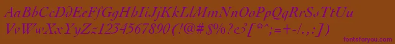 ClergybRegular Font – Purple Fonts on Brown Background