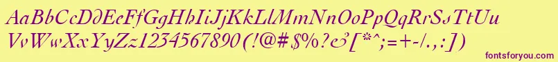 ClergybRegular Font – Purple Fonts on Yellow Background