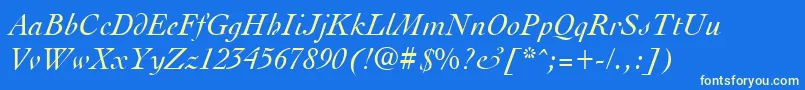 ClergybRegular Font – Yellow Fonts on Blue Background