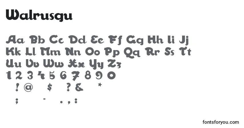 Walrusgu-fontti – aakkoset, numerot, erikoismerkit