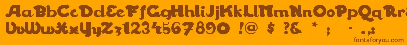 Walrusgu Font – Brown Fonts on Orange Background