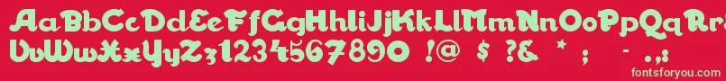 Walrusgu Font – Green Fonts on Red Background