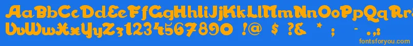 Walrusgu Font – Orange Fonts on Blue Background