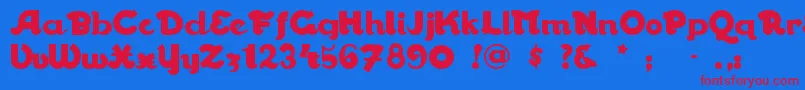 Walrusgu Font – Red Fonts on Blue Background