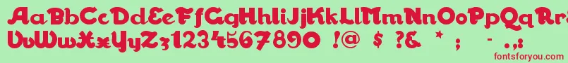 Walrusgu Font – Red Fonts on Green Background