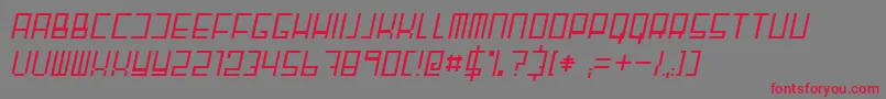 フォントFairnsquareItalic – 赤い文字の灰色の背景
