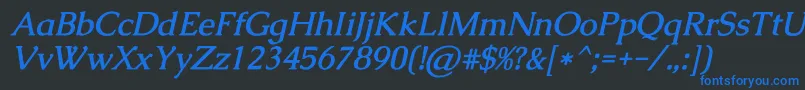 CaudexBolditalic Font – Blue Fonts on Black Background