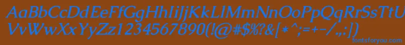 CaudexBolditalic Font – Blue Fonts on Brown Background