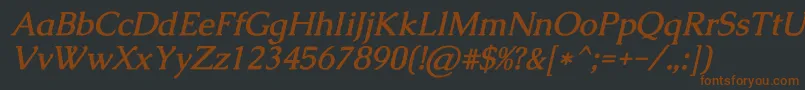 CaudexBolditalic-Schriftart – Braune Schriften auf schwarzem Hintergrund
