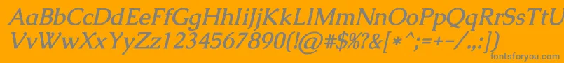 CaudexBolditalic-Schriftart – Graue Schriften auf orangefarbenem Hintergrund