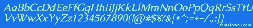 CaudexBolditalic Font – Green Fonts on Blue Background