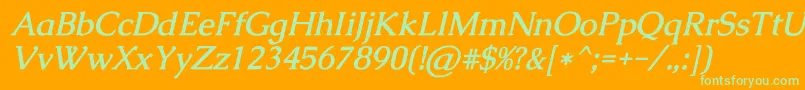 Шрифт CaudexBolditalic – зелёные шрифты на оранжевом фоне